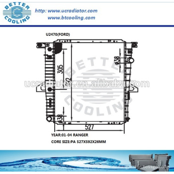 Kühler für Ford Ranger 01-04 OEM:1F8015200/1L5H8005GA/HA/1L5Z8005GA/HA